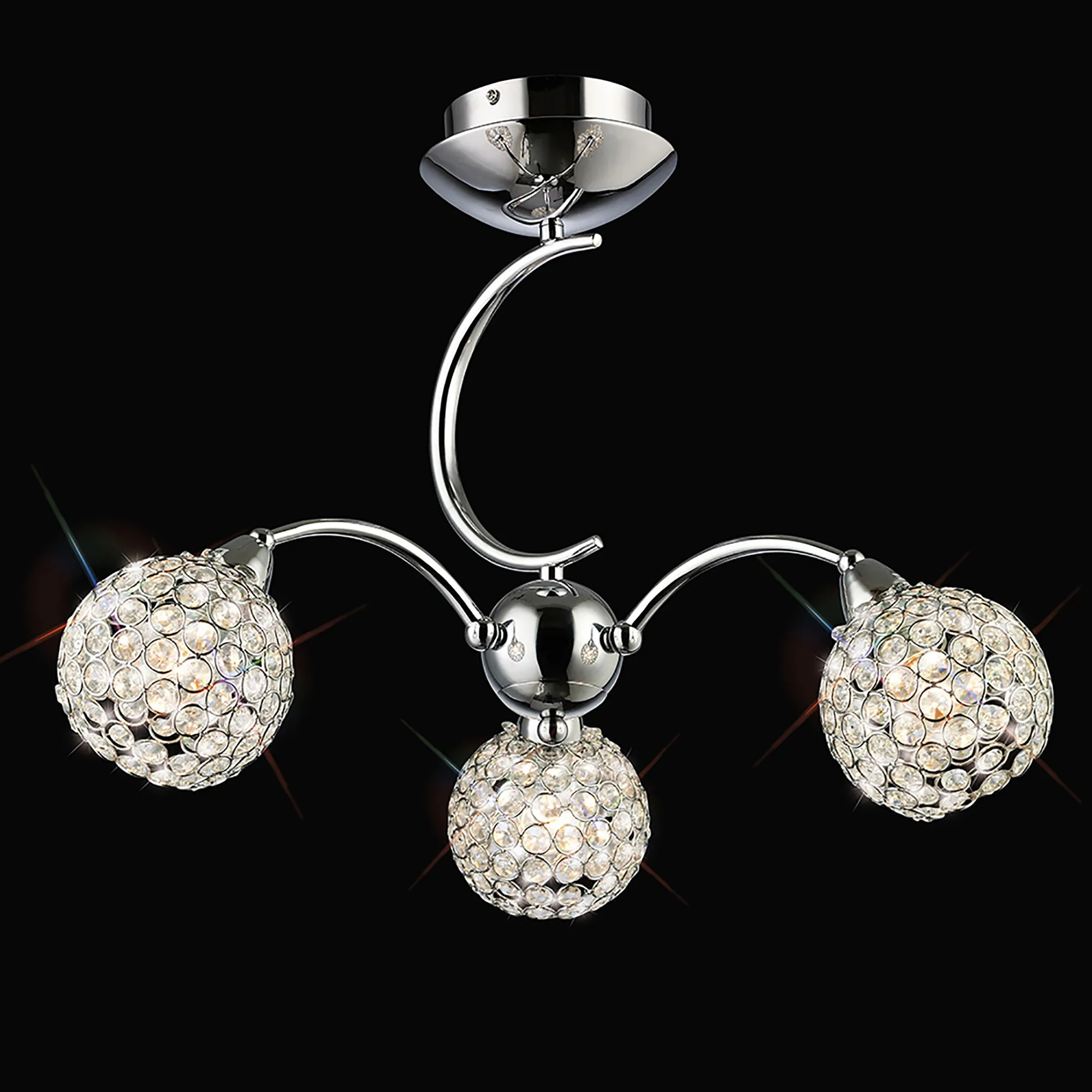 IL70053  Escado Crystal Semi Flush 3 Light